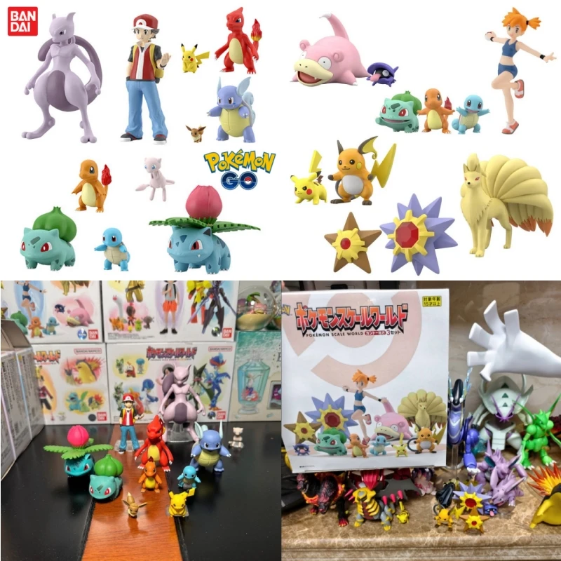 

Bandai Pokemon Scale World Kanto Region Series — Пикачу, Чаризард и Мьюту масштаб 1:20, модель игрушки, украшения, украшения