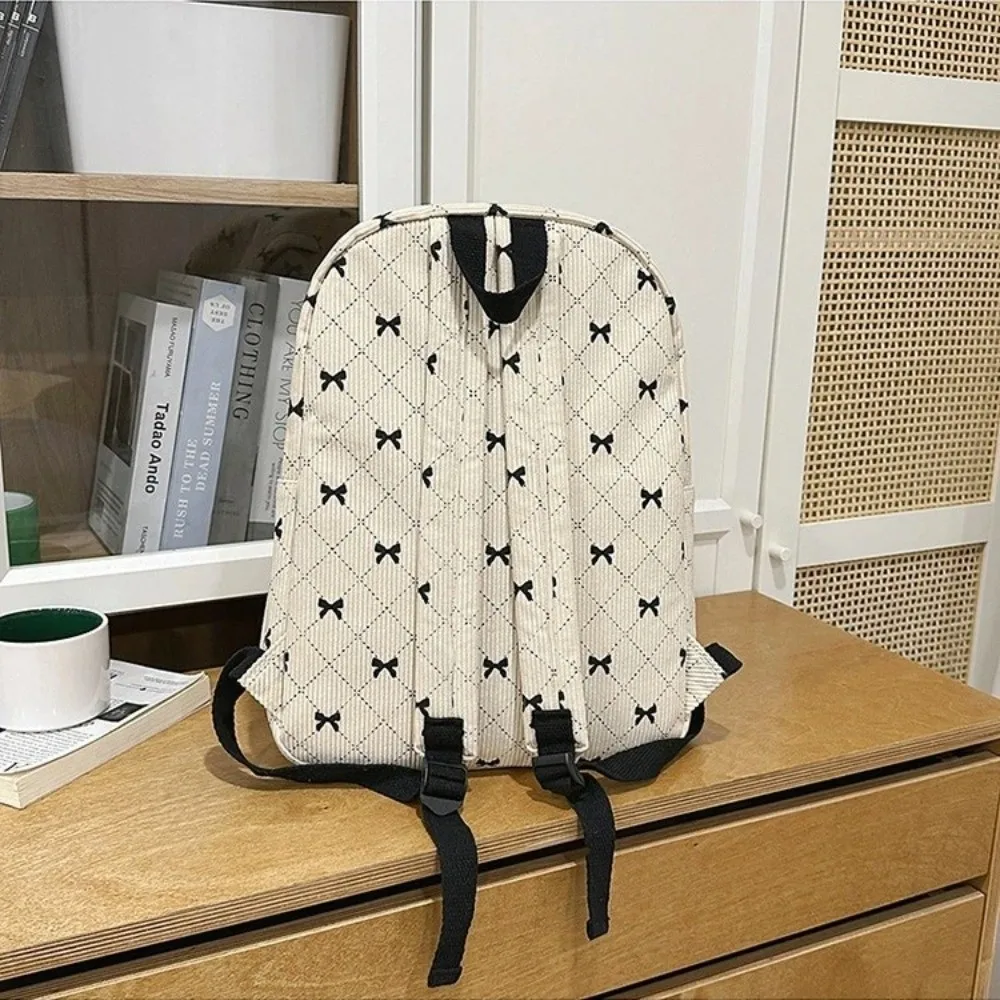 

Стильный вместительный рюкзак из вельвета с бантом, легкий, в корейском стиле, с регулируемыми лямками, двойная сумка через плечо для студентов