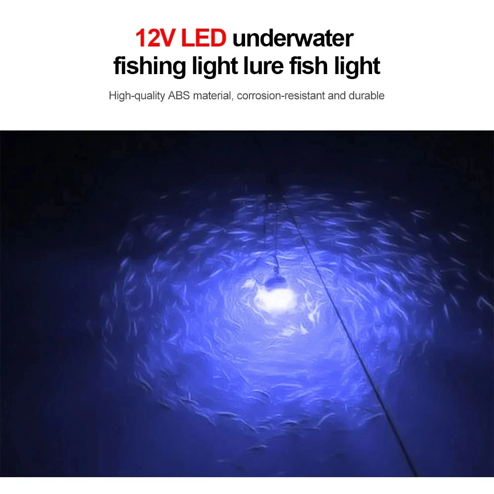 12V Underwater Lamp 15W 108 LEDs Night Fishing Light IP68 Waterproof Multicolor Deep Attracts Fish Finder Lamp Boat Lights