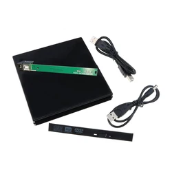 1PC USB 2.0 SATA External Drive DVD CD DVD-Rom Case Drive Box 12.7MM Slim for Laptop Notebook External Portable