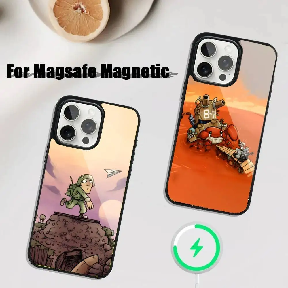 

M-Metal Slug Game Phone Case For iPhone 17,16,15,14,13,12,11,Pro,Max,Plus,Mini,SE4,E Magnetic Magsafe Wireless Charging