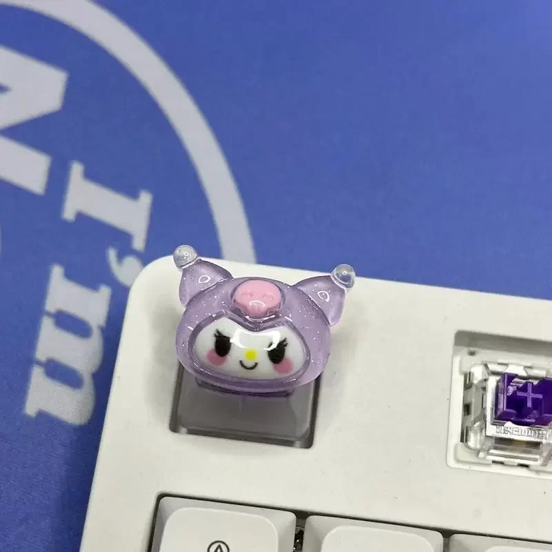 كارتون أنيمي سانريو keycap لوحة المفاتيح الميكانيكية مفتاح ميلودي كورومي الكرتون لطيف فتاة شفافة keycap عبر رمح