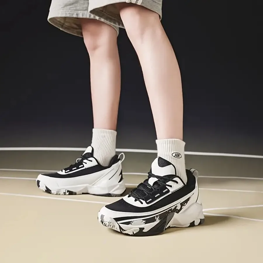 

Black and White Men'S Sports Casual Shoes Basketball Shoes