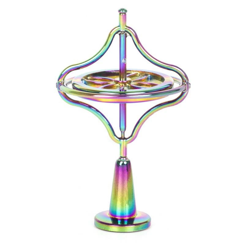 Mini Metal Gyro Puzzle Toy Self-balancing Finger Gyroscope Colorful Anti Anxiety Adults Kids Stress Relief Spinning Top Toys