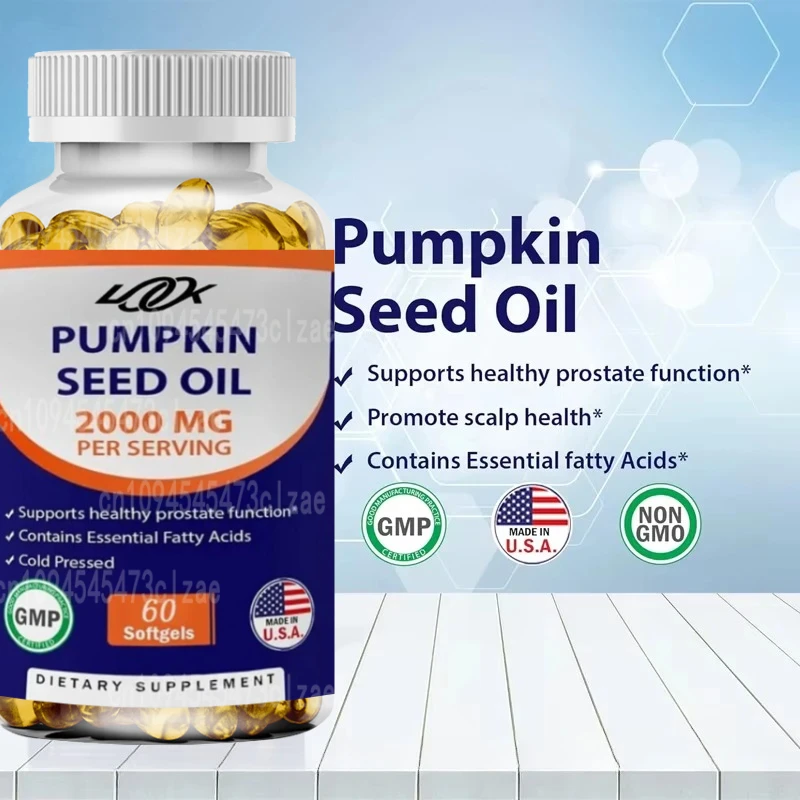 Vitamin Pumpkin Seed Oil 2000mg Per Serving Soft Capsules -60 Capsules Containing Omega-3 and Omega-6 Essential Fatty Acids