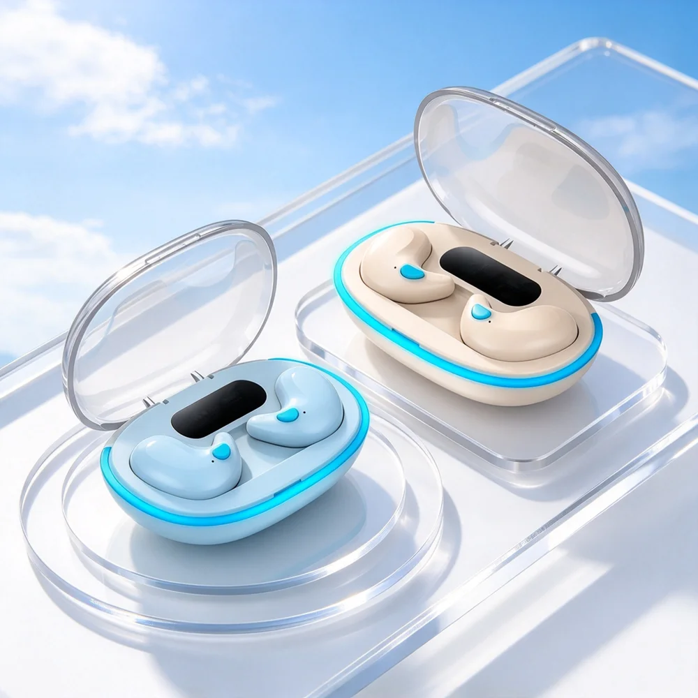 Wireless Earbuds Bluetooth Headphones Bring Transparent Music Rendering Lightweight Frame Handy Container for Outdoor Activities