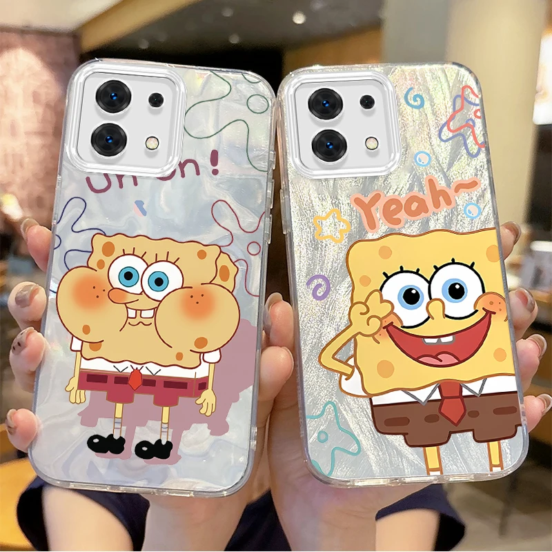 Cartoon Gradient SpongeBob SquarePants custodia per telefono per Redmi Note 13 12 11 10 Pro Plus 13C 12C 10C 9C A2 A1 Cover posteriore antiurto