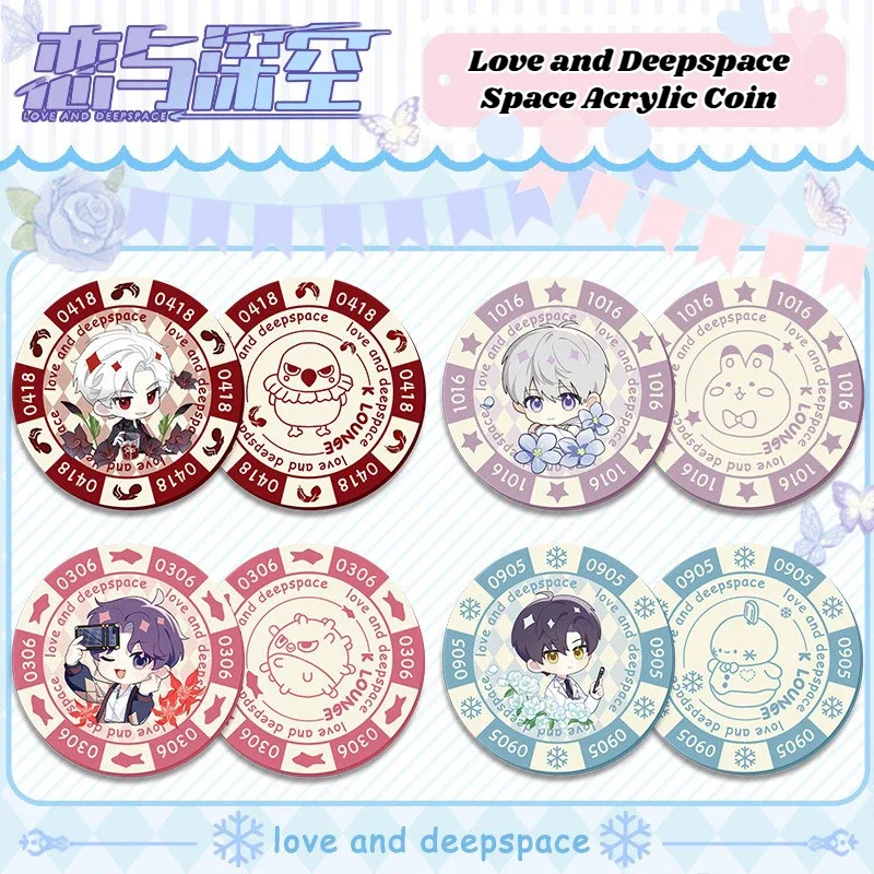 Juego amor y espacio profundo moneda acrílica personaje lindo Sylus Rafayel Zayne Xavier circundante Cosplay Chip decoración del hogar