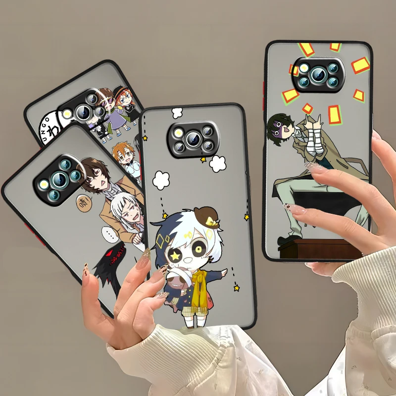 B-Bungo S-Stray D-Dogs Cartoon Frosted Translucent For Xiaomi Mi Poco X5 X4 X3 M6 M5S M5 M4 M3 F5 F4 F3 GT Pro 5G Soft