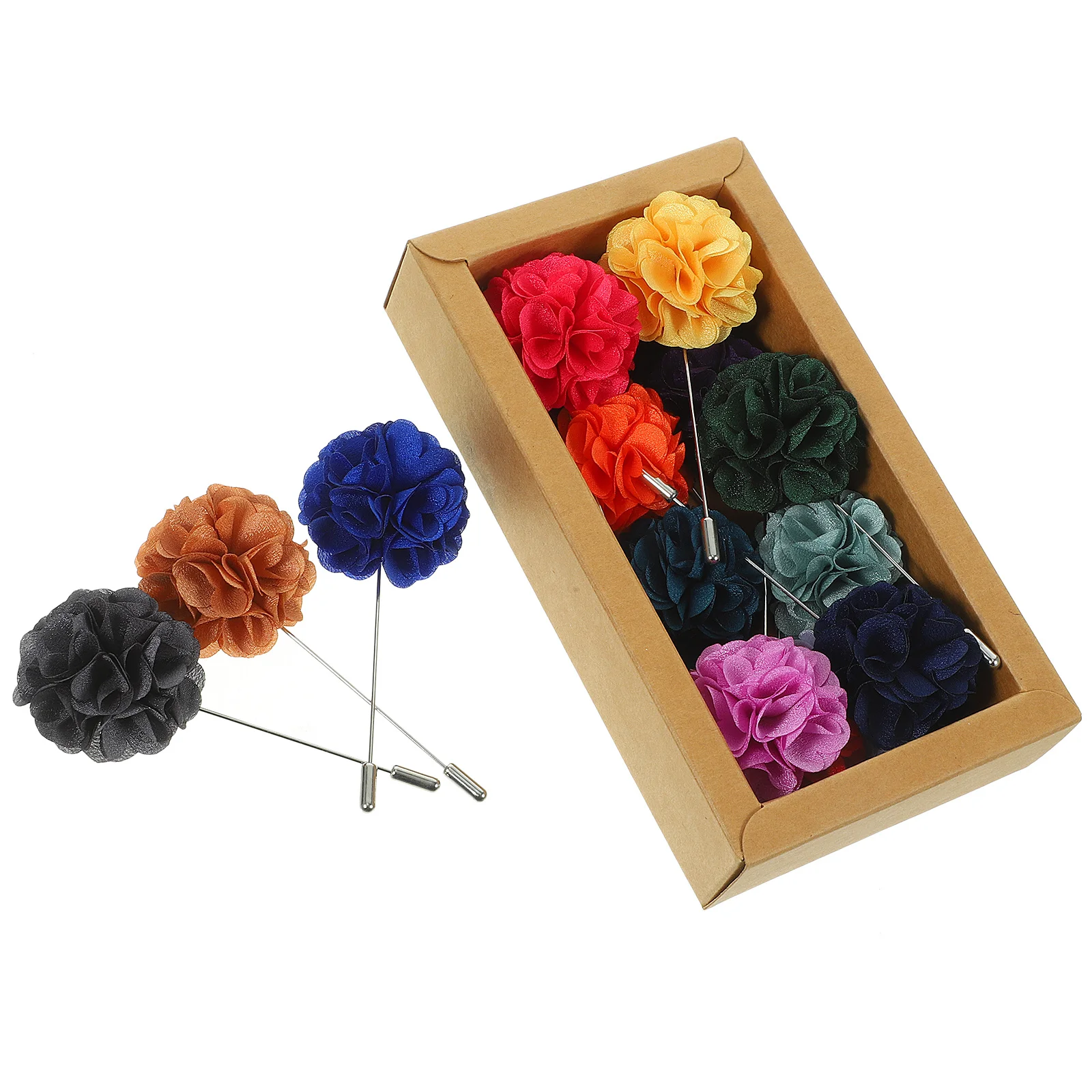 

16pcs Brooch Chest Flower Suit Lapel Pin For Men Durable Cloth Material Smooth Fashion Corsage Decor Accessory