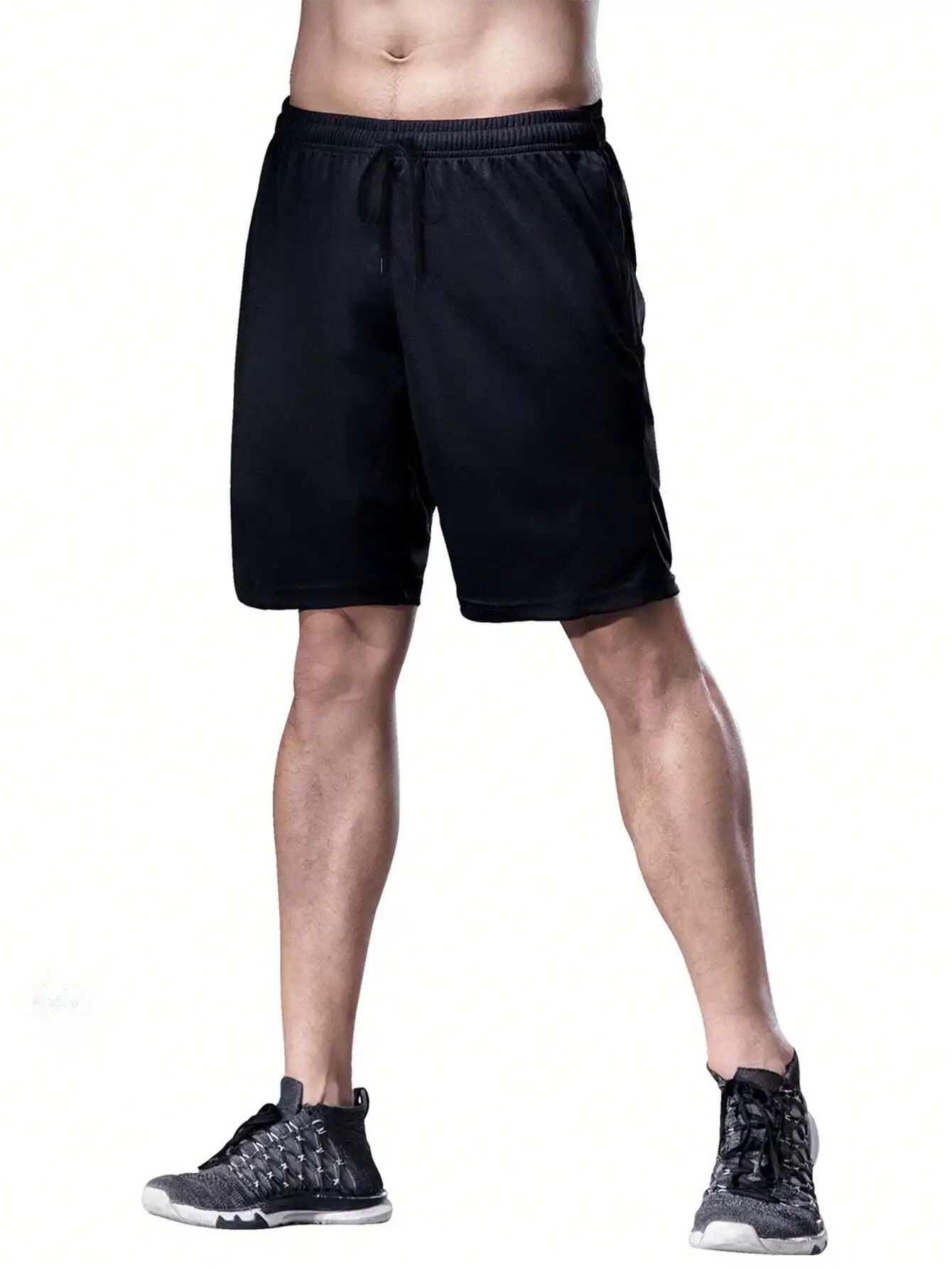 Men Drawstring Waist Sports Shorts Drawstring Shorts