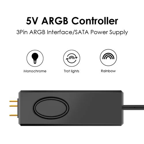 Imagen 2 del producto Controlador ARGB Fuente de alimentación de pin SATA Controlador ARGB para computadora de escritorio con iluminación LED de caja de 3 pines y 5 V