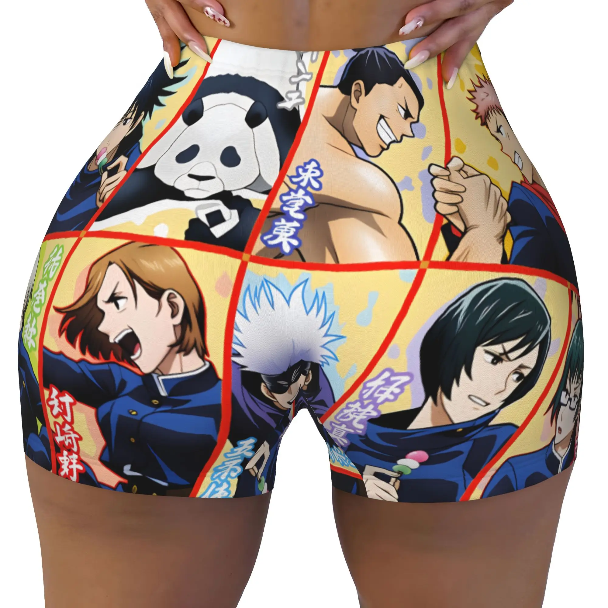 Jujutsu Kaisen Toge Inumaki Biker Running Gym Shorts for Women Megumi Fushiguro Athletic Workout Yoga Shorts