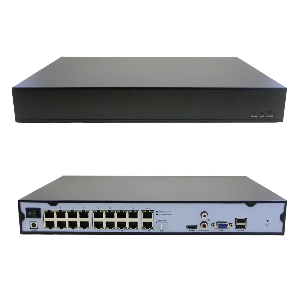 معيار 48 فولت PoE Nvr 16ch 4K شبكة مسجل فيديو الأمن CCTV Nvr كشف الوجه إنذار الحركة إدخال الصوت Xmeye #2