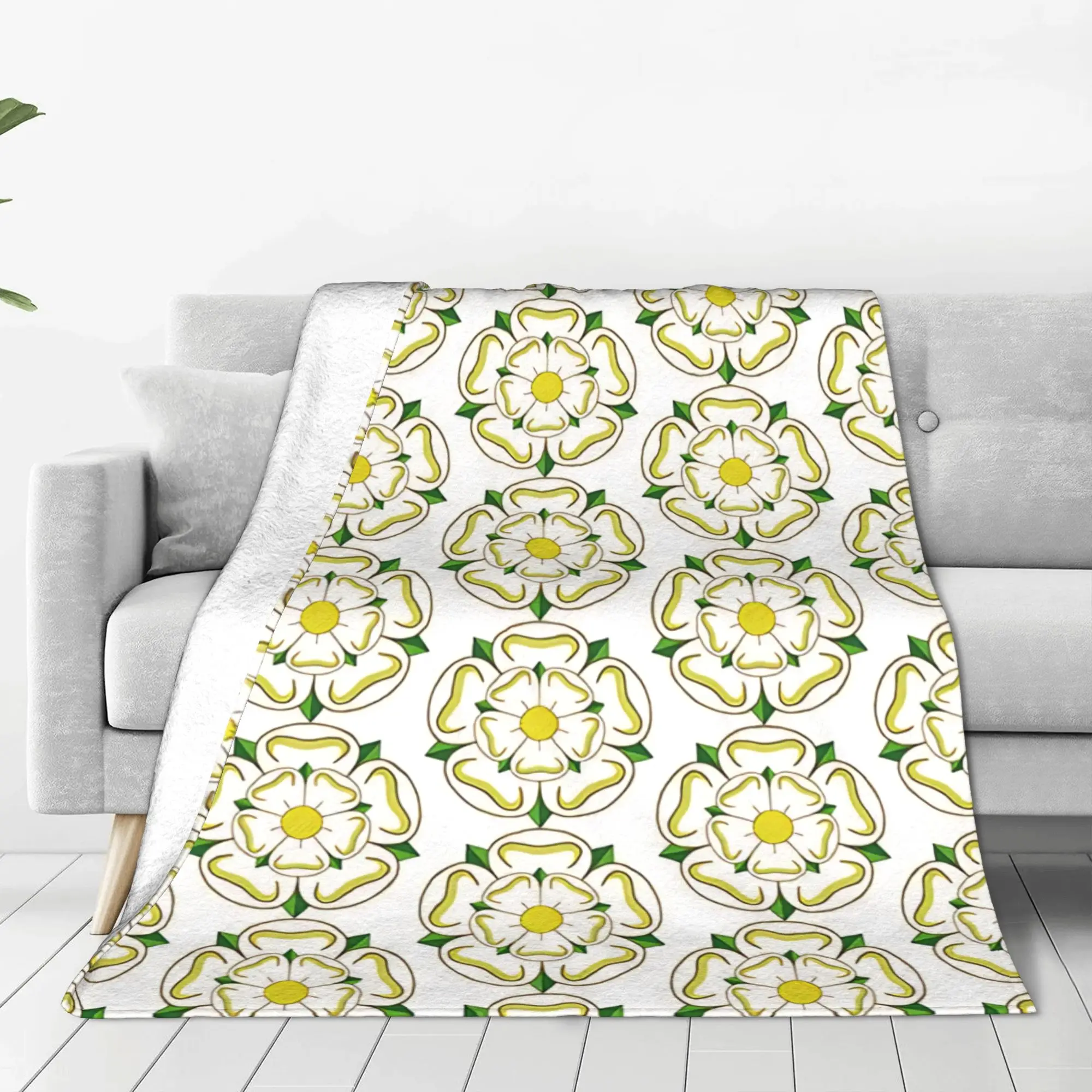 1PC Home Cute Room Decor Yorkshire Rose  Blanket Throw Blanket England Rose Novelty Warm Blanket All Season