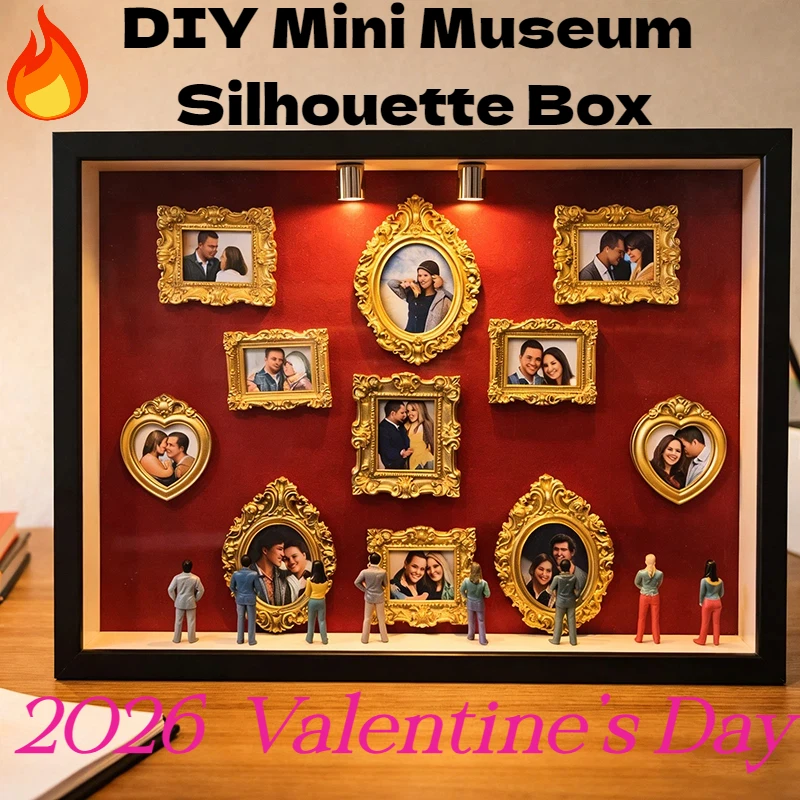 DIY Mini Museum Silhouette Box 2026 Valentine's Day Creative Photo Frame Memory Display Kit Romantic Gift For Couples Home Decor