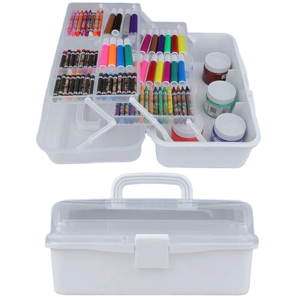 Three-Section Fishing Tackle Box with Lockable Buckle Closure Portable Handle and Optimized Internal Layout for Gear Sorting