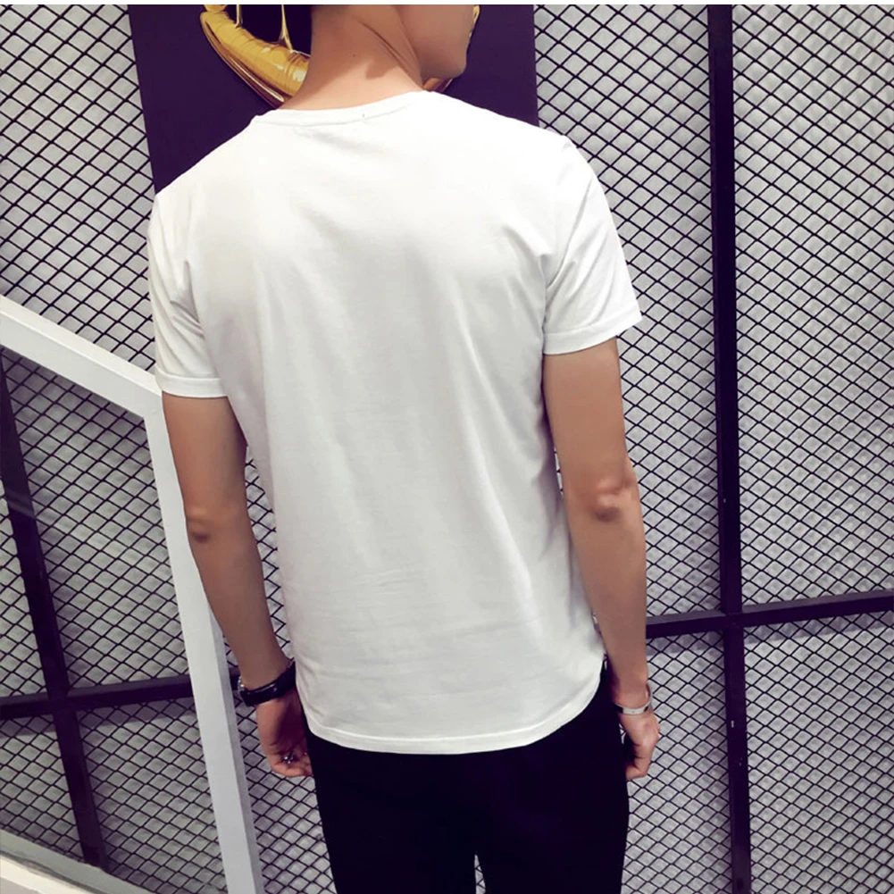 Men Cotton T-Shirt Loose Oversize Tshirt Casual Breathable Short Sleeve