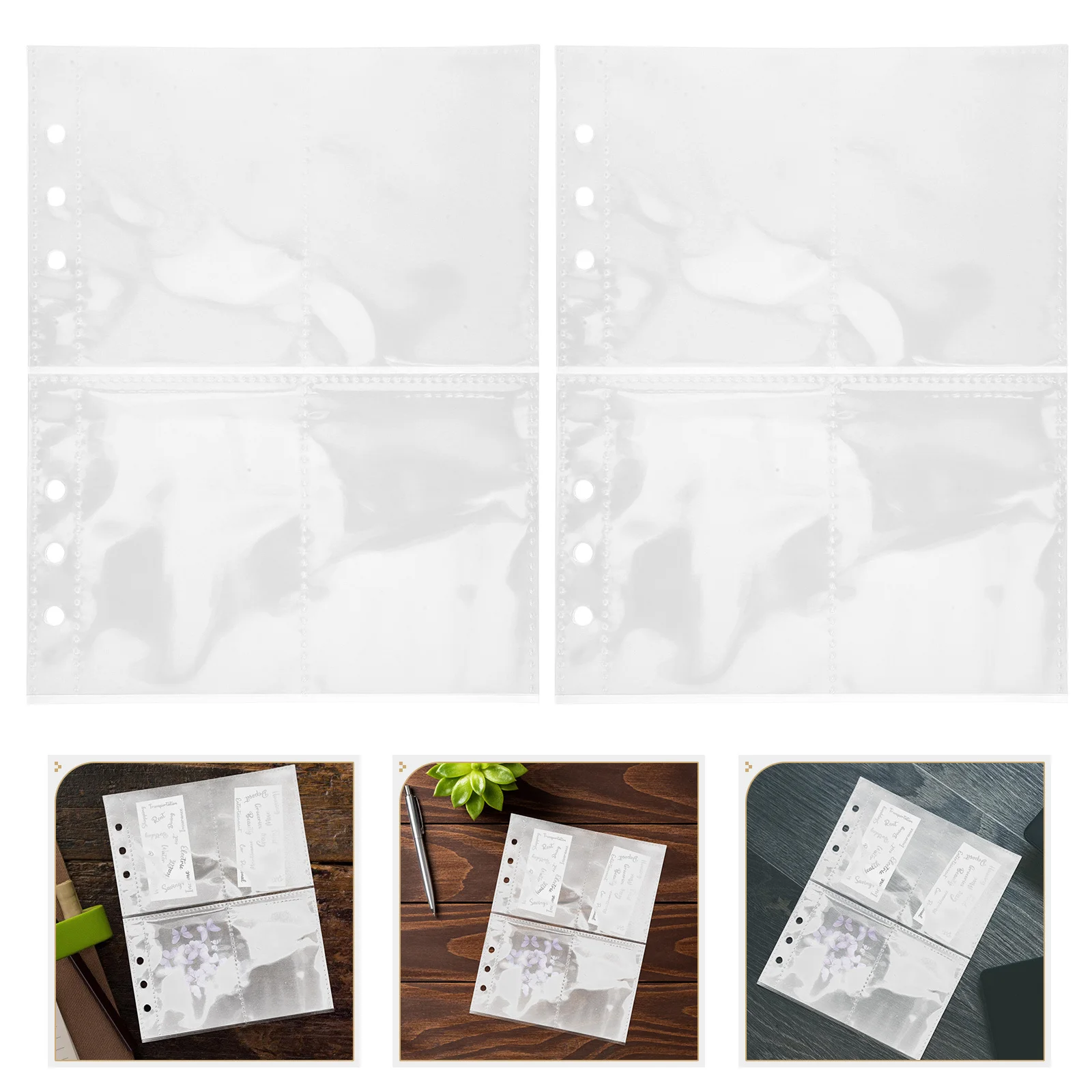 

30 шт., прозрачные двухсторонние рукава для переплета, водонепроницаемые пластиковые листы для карточек для торговой деловой организации фотографий