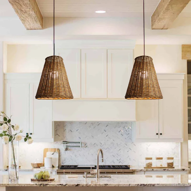 

Japanese Style Rattan Pendant Lights Restaurant Bar Lamp Bedroom Bedside Led Bamboo Hanging Lamp Kitchen Living Room Decoration