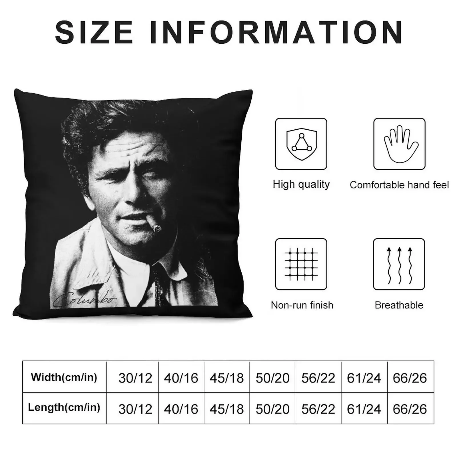 Columbo // Portrait Throw Pillow Pillow Cases Decorative Sofa Cushion pillow