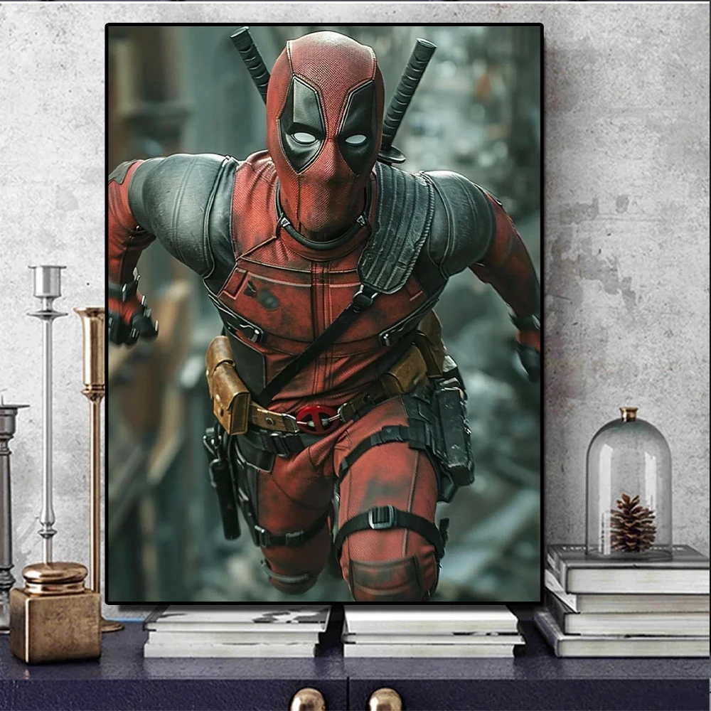 Marvel Deadpool und Wolverine Diamant-Malerei-Set, 5D-Superheld, Diamant-Stickerei, voller Diamant, Mosaik, Kunst, Dekoration, Bild