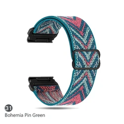 20 22 26mm Elastic Woven Nylon Strap For Garmin Fenix 7X 7S Pro Instinct 2 S 2X TacTix 7 Descent G1 MK2 MK3 Enduro Quickfit Band