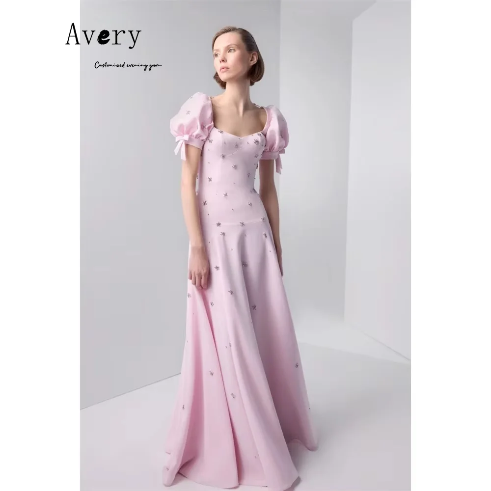 

Avery Customized Pink Rhinestone Off-shoulder Fishtail Women Evening Dress Luxury 2025 Elegant Women's Dresses for Wedding Party