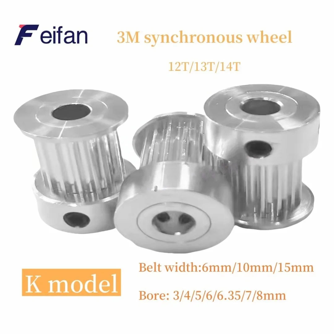 

3M Synchronous Wheel K-type Pulley 3GT Number Teeth 12T/13T/14T Timing Pulley Bore 3/4~8mm For Belt Width: 6mm/10mm/15mm3D print