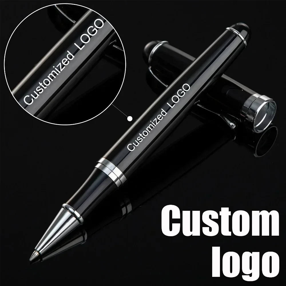 

Metal Business Office Ballpoint Pen Customized Logo Wholesale Luxury Black Signature Pen Graduation Commemorative Gift Ball Pen