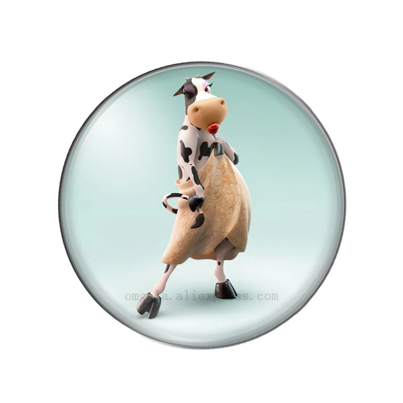 3D Cute Horse Cow Pig Sheep Donkey Animal love Round photo glass cabochon demo flat back Making findings 12mm/18mm/20mm/25mm