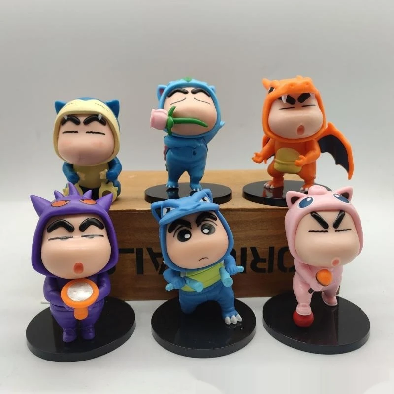 

Pocket Elf Dress Up Shin-Chan Character Figurine Anime Cartoon Spitfire Dragon Jenny Turtle New Style Doll Toy Ornament Gift