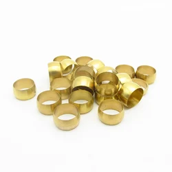 20PCS 3mm 4mm 5mm 6mm 6.35mm 8mm 10mm 12mm 14mm 16mm ID Brass Fit Compression Sleeve Fitting Sleeve Ferrule Ring