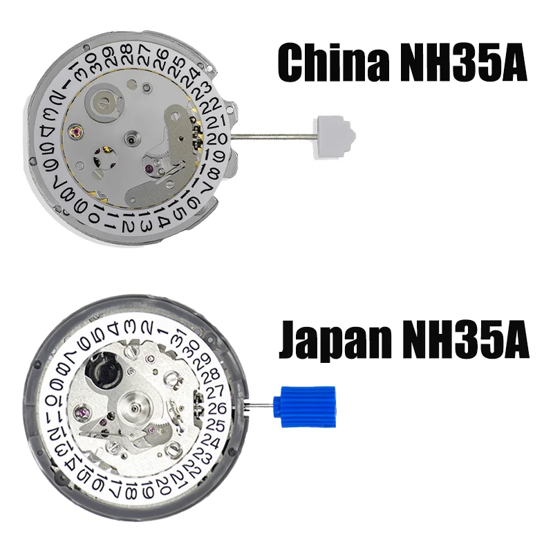 NH35 Automatic Mechanical Movement High Accuracy Japanese/China Watch Repair Component with Date Feature at 3 O'clock