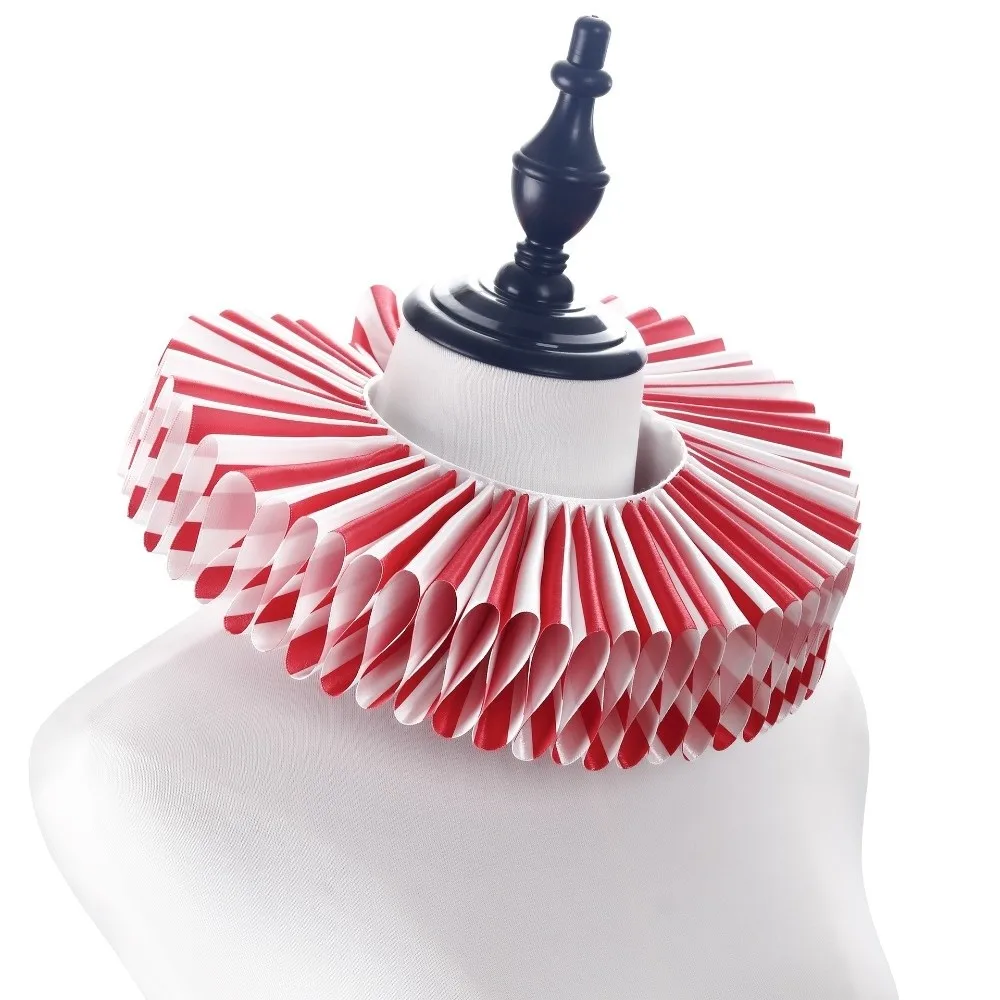 Detachable Circus Clowns Ruff Collar Victorian Costume Vintage Neck Ruffled Collar Cosplay Retro Renaissance False Collar