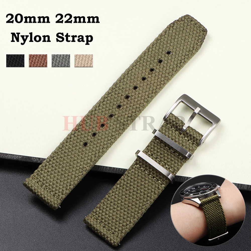 20mm 22mm Genuine Linen Nylon Watch Strap Business Cotton Fabric Bracelet Breathable Woven Sports Strap for Omega for Men Women