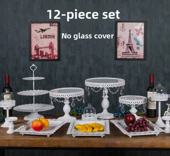 European wedding dessert table cake plate wrought iron cake tray tea break table birthday cake display stand ornament