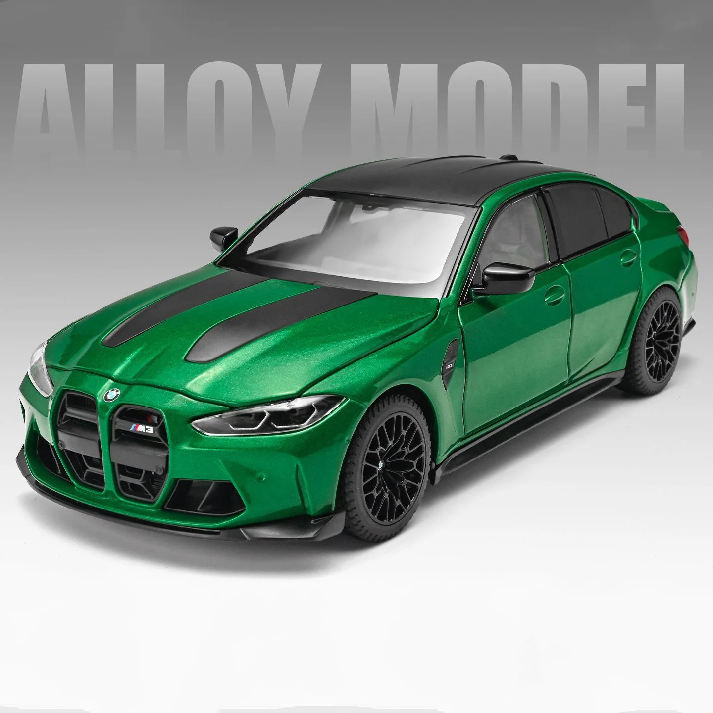 1:24 BMW M3 G80 Coupé Alloy Sportwagenmodel Die-cast Metal Raceauto Voertuigmodel Hoge Simulatie Geluid en Licht Kindercadeaus