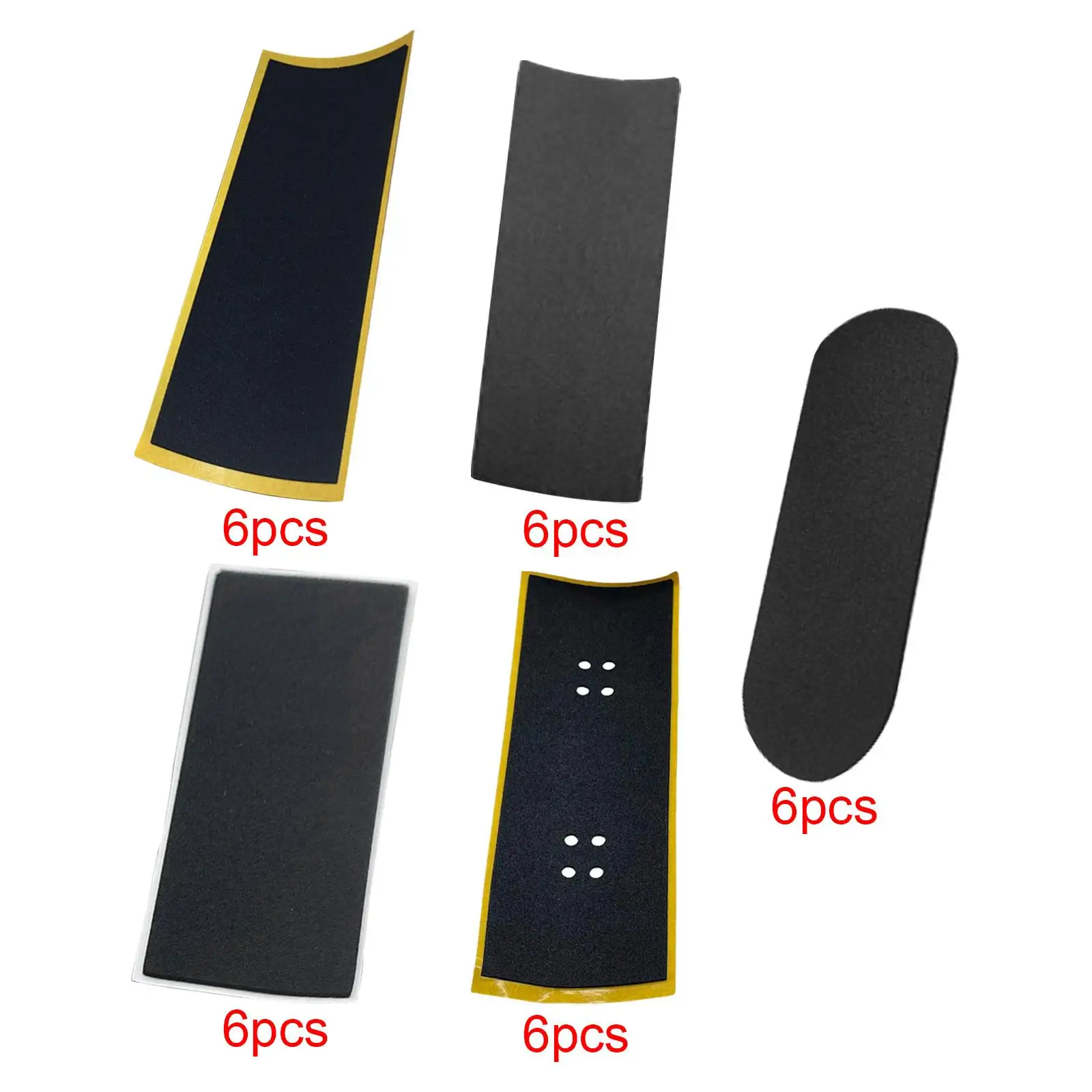 6Pcs Fingerboard Grip Tape Adhesive Replaces for Finger Skateboard