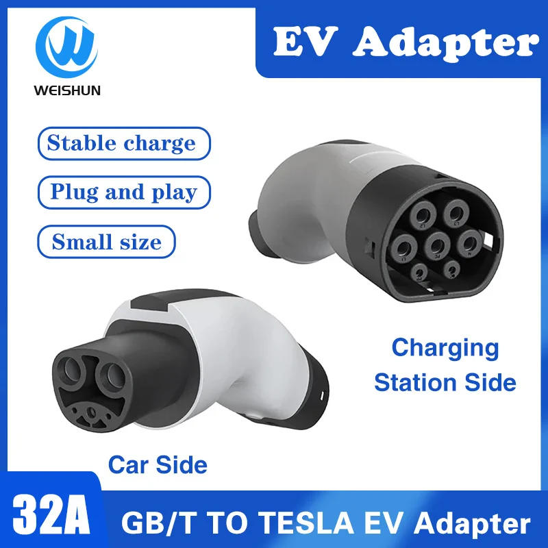 

32A EV адаптер GBT к Tesla Plug EV адаптер 220 В зарядное устройство для электромобиля, зарядный соединитель GBT к TESLA