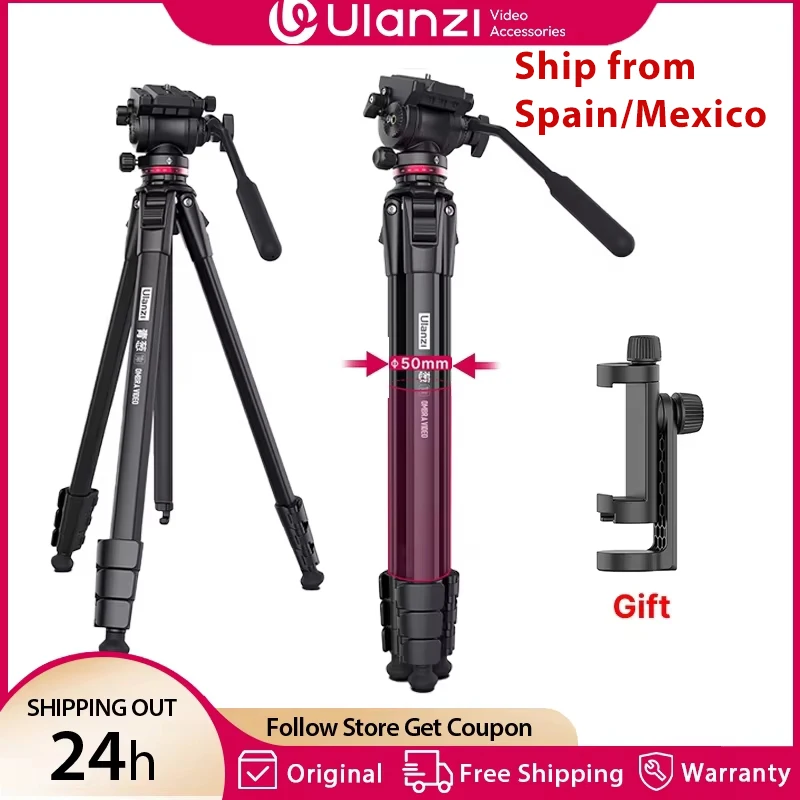 Ulanzi OMBRA 1.6M wideo statyw podróżny 360 ° Panorama Fluid Drag Pan statyw maksymalne obciążenie 6KG Arca Swiss płyta do lustrzanka cyfrowa