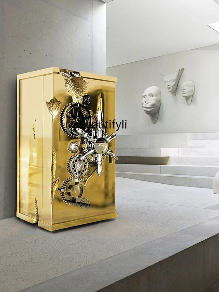 Light Luxury Safe Box Designer Model Home High-End Art Anti-Theft Stainless Steel Safe Box