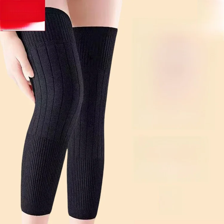 厚みのあるフリース膝パッド-長時間保温-男女兼用-防寒関節サポート-レッグカバー-秋冬必需品