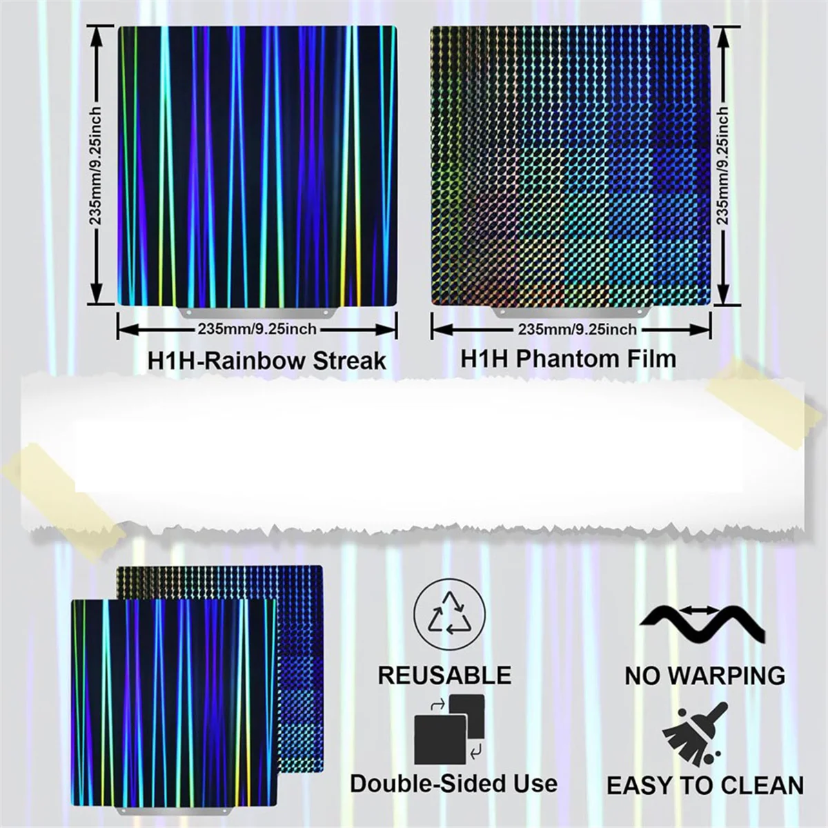 Pelat Pembuatan H1H Bertekstur 235X235Mm Tanpa Pelat Magnetik, Lembaran Baja Pegas H1H untuk Ender 3/Ender untuk 2/3/3 Pro/4/4 Pro