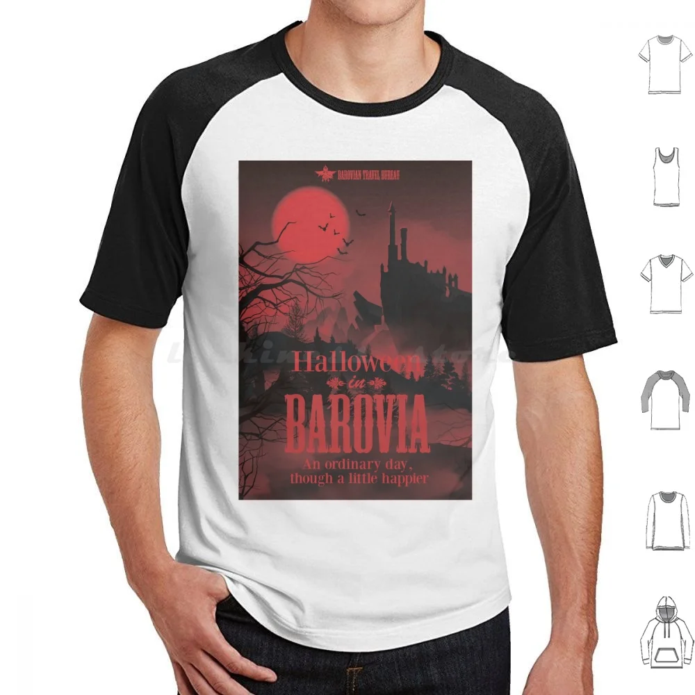 Halloween In Barovia-Red T Shirt Big Size 100% Cotton Ravenloft Strahd Vampire Halloween Castle Haunted Barovia Zarovich