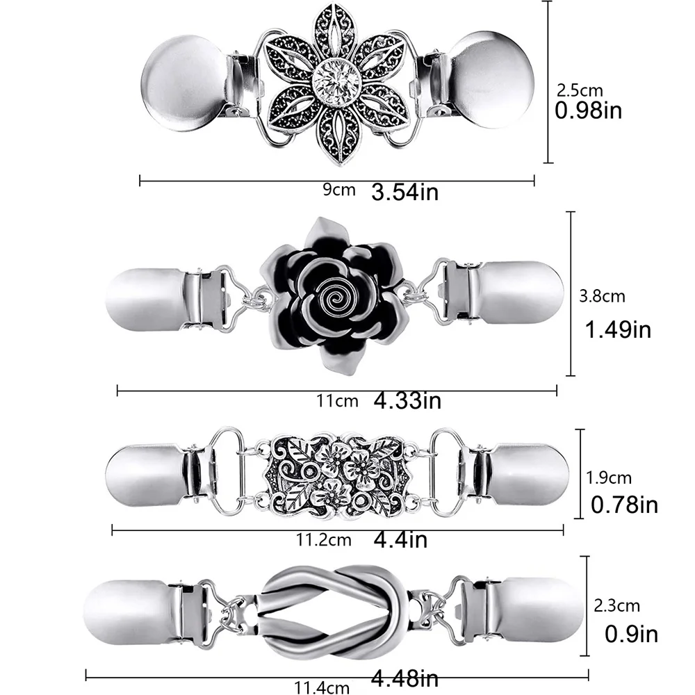 Vintage Sweater Cardigan Clip Duck-mouth Clips Beaded Pearl Pin Brooch Shawl Shirt Collar Buckles Charm Gift Clothing Decor 1PC