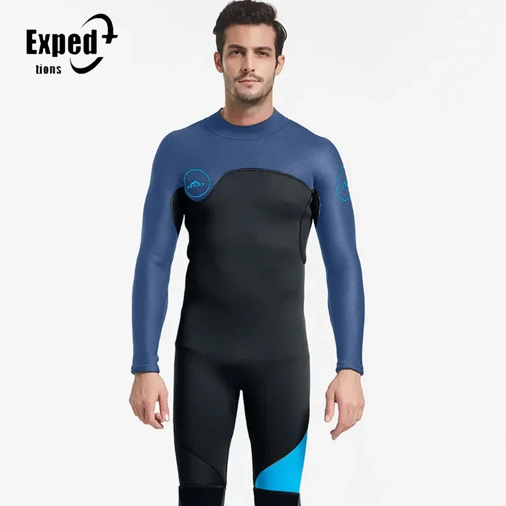 

3MM New One-Piece Neoprene Winter Long Sleeve 3mm Neoprene Diving Suit Men Wetsuit Prevent Jellyfish Snorkeling Suit