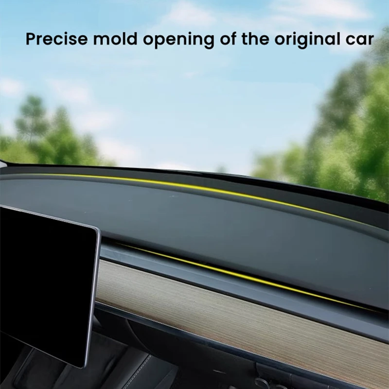 Flannel Dashboard Cover For Tesla Model 3 Y Sunshade Protector Pad Center Console Anti-UV Dash Sunshield Mat Car Accessories