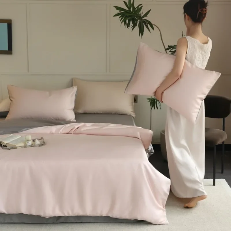 

Lenzing Tencel Bedding Duvet Cover for Single Double King Queen Size 1Piece Comforter Quilt Covers with Zipper Luxury Bedclothes