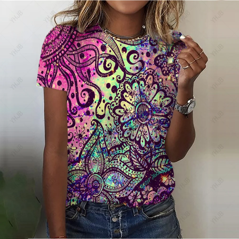 

Lion 3D print T Shirt Women Fashion Loose Short Sleeve Tops Oversized Summer O-Neck Casual Bohemian Print Ladies Tee Shirts Y2K
